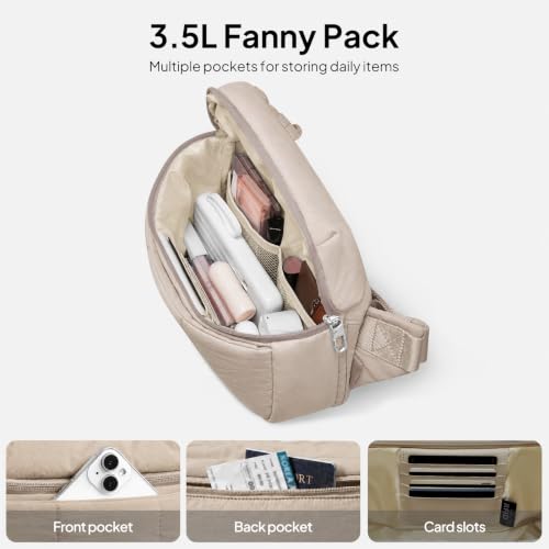 Image of TOPEAST Waist Pack 3.5L Fanny Packs with Water Bottle Holder