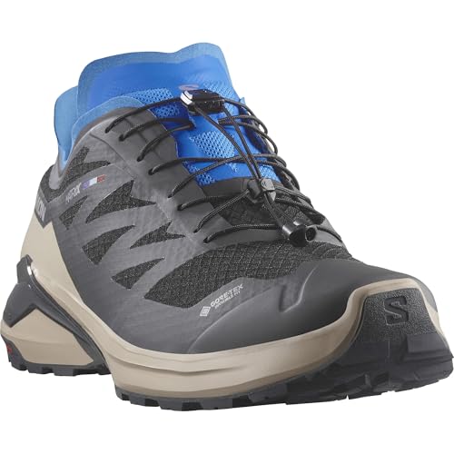 Salomon Salomon Men's Xa Meta Gore-tex Made in France Hiking Shoe, Black Oxford Tan French Blue, 9.5