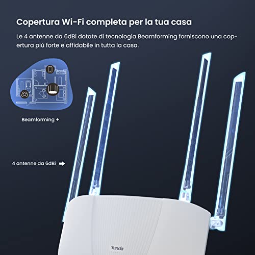 RX9 Router WiFi 6 AX3000 Dual Band, 2.4GHz: 574Mbps, 5GHz: 2402Mbps, Porte Gigabit, Client e Server VPN, OFDMA/MU-MIMO/WPA3/TWT - Router - Immagine 4