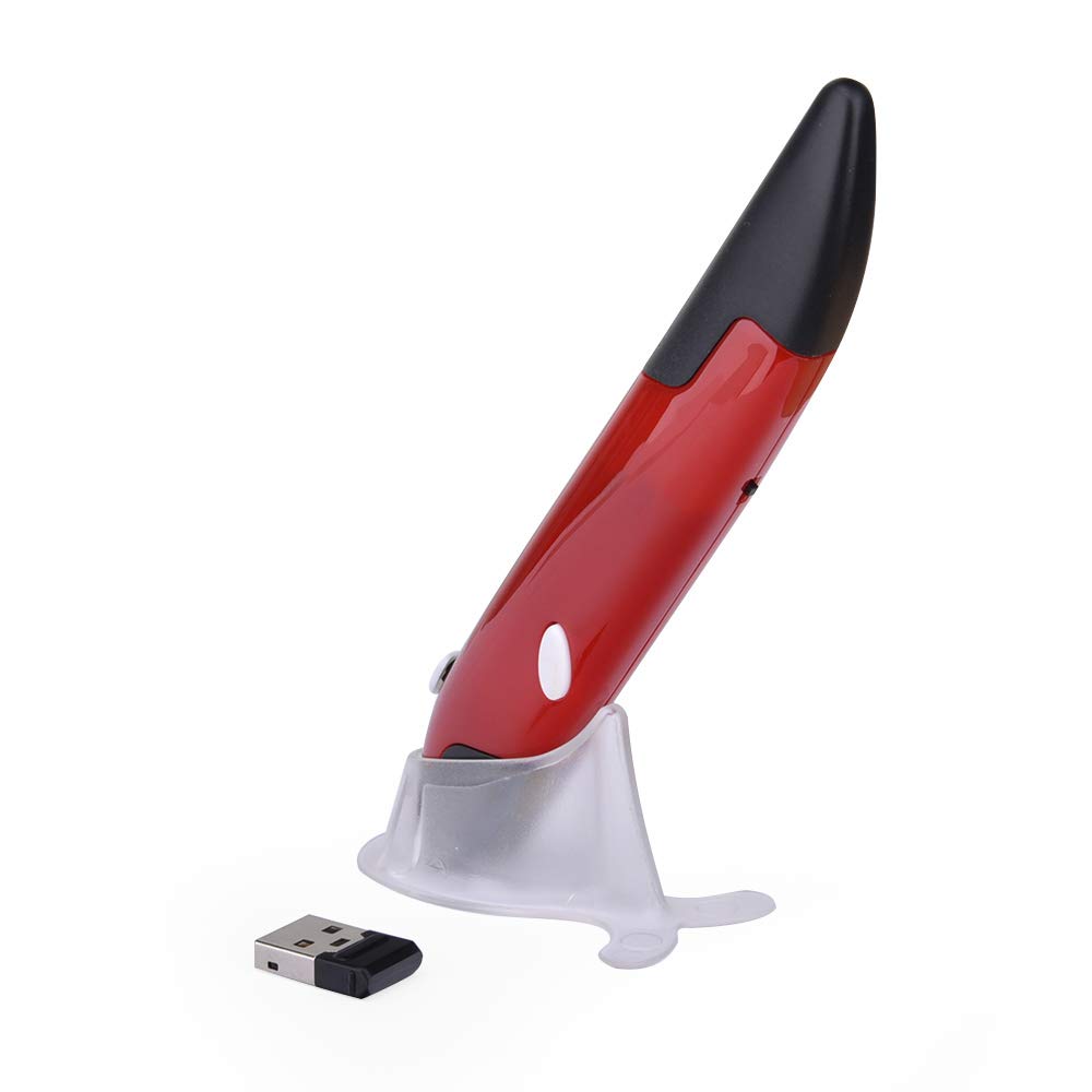 Lixada Optical Pen Mouse,2.4Ghz Wireless Optical Pen Mouse Adjustable 500/1000Dpi Optical Presenter Flip Pen For Pc Android Red