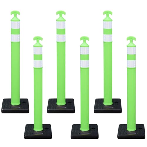 OranclUS 6 Pack 42 Inch Green Traffic Delineator Cones with