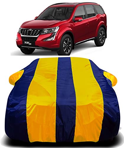 Image of Waterproof Car Cover with Ultra Surface Body Protection (Yellow Stripes) (Mahindra XUV 500)