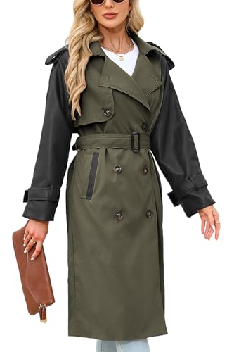 Bellivera Women's Trench Coat Long Loose Jacket Spring Fall Overcoat