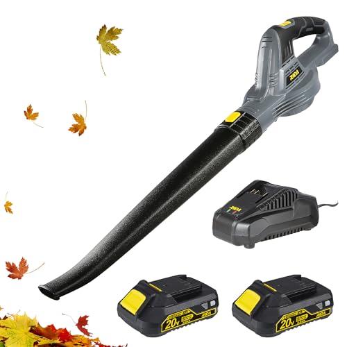 RIDA Cordless Leaf Blower with 2 Batteries & Fast Charger