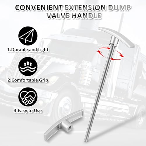 Image of RV Sewer Valve Handle Extension Tube 9 inch Fit for RV Camper Waste Valve, RV Black Grey Water Tank Pull Handle Valve RV Sewer Hose Kit with Extra Valve Handle
