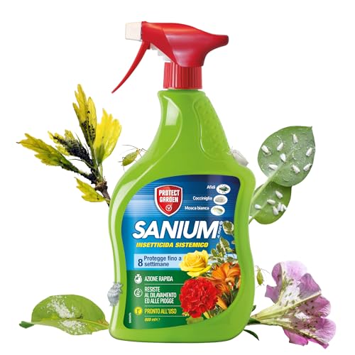 Protect Garden Sanium AL PFnPO, Insetticida Sistemico Pronto Uso. Elimina Afidi, Cocciniglia, Mosca Bianca. Rapida Azione Abbattente. Fino a 8 Settimane di Protezione 800ml