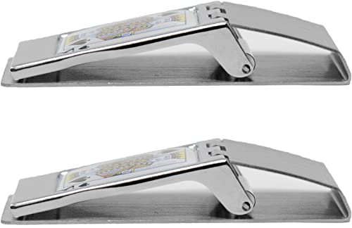 Set of 2 Playing Card Themed Chrome-Plated Hinged Stainless Steel Money Clips4