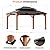 Modern Shade Rosewood Wood Gazebo 12' x 16', Cedar Framed Grill Gazebo with Double Galvanized Steel Roof, Mosquito Netting and Curtains, Permanent Hardtop with Sturdy Hooks for Garden, Backyard, Patio