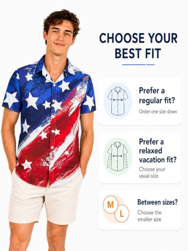 Image of Yoimira Hawaiian Shirts for Men, Print Mens Casual Short Sleeve Button Down Shirts Floral Aloha Beach Shirt