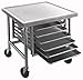 Advance Tabco Stainless Steel Mobile Mixer Table with Tray Slides and Caster