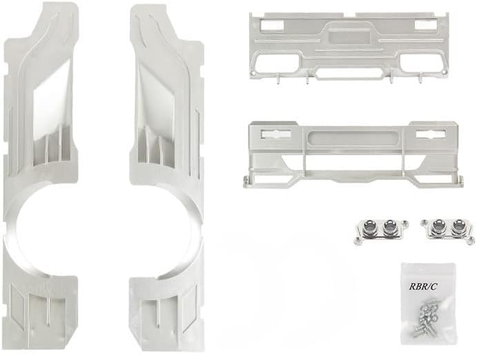 The perseids Piezas de actualización de orugas RC WPL D12 RC Kit de cuerpo ancho, kits de modificación de autos RC para WPL D12 (plateado)
