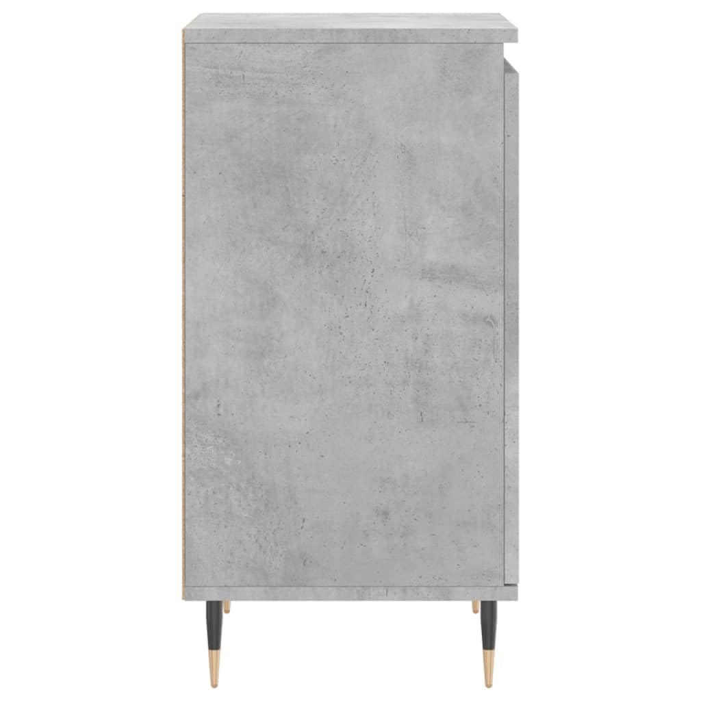 Madera de ingeniería resistente a la humedad con 2 compartimentos estilo | Aparadores 2 uds madera ingeniería gris hormigón 40x35x70 cm armario almacenaje con puerta y patas metal moderno