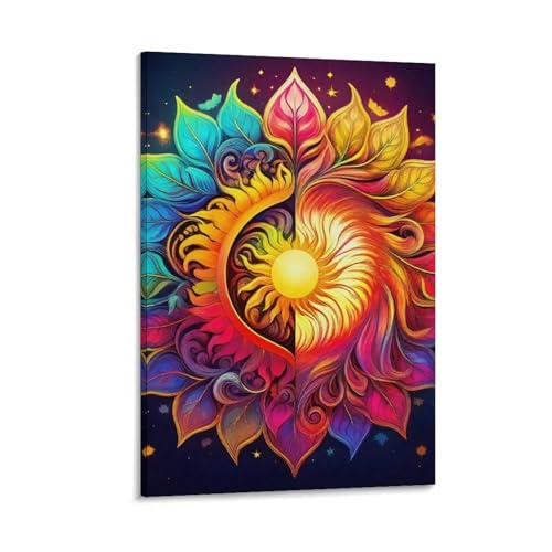 DHBANEIOK Yin-yang Cuadro En Lienzo Cuadros Decoracion Pinturas Murales Cuadros Modernos Impresiones De Lienzo Para Salon Dormitorios Comedor Pasillo 12x18inch(30x45cm)