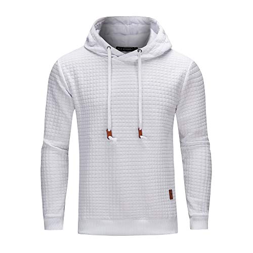 Sweat à capuche texturé pour homme, noir, gris anthracite, blanc, S-2XL, blanc, XL Cover
