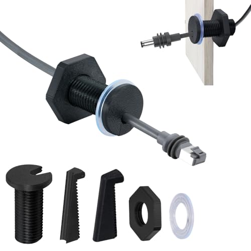 Lephchiryn RV Cable Passthrough for Starlink mini, RV Cable Grommet Compatible with Starlink, Ethernet, Coax, Water-Resistant and Anti-Drop RV Cable Routing (55mm/2pcs, Black)