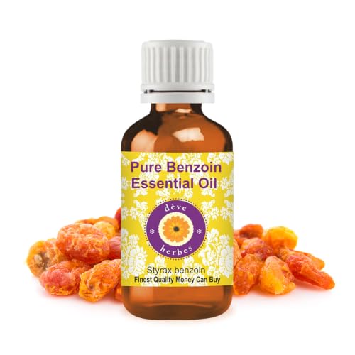 dve herbes Benzoin Essential Oil (Styrax Benzoin) Pure | Viscous Texture | Rich Aroma | Unisex | All Skin Types | for External Use Only | Natural Extract | Steam Distilled 30ml (1 oz)