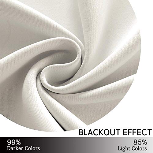 Yakamok Blackout Curtains Room Darkening Thermal Insulated Grommet top Window Curtains for Living Room, 52 x 54 Inch, Light Beige, 2 Panels