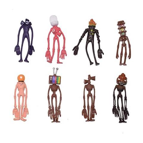 I3C 8Pcs Siren Head Action Figure,Funny Head Toys Cartoon Animal Action Siren Head Figure Horror Model Doll Set Toys for Kids Children Birthday Gift Cover