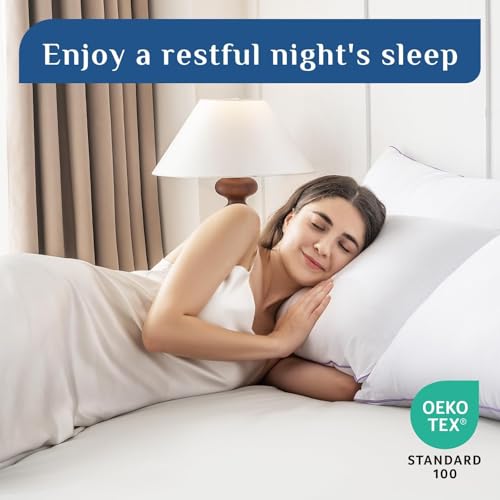 Image of JOLLYVOGUE Pillows Standard Size Set of 1, Washable Supportive Single Bed Pillow with Super Soft Down Alternative Fill, Luxury Fluffy Hotel Quality for Side, Back, and Stomach Sleepers