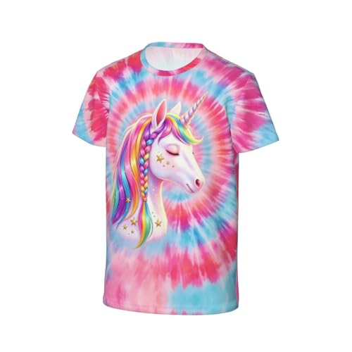 Image of Big Kids Tie Dye Shirt for Boys Girls Short Sleeve Hippie Tshirt Senior Tee