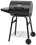 Char-Griller® King-Griller Gambler Grill de charbon et fumeur avec régulateur de fumée, grilles de fonte et plateau latéral, 315 Cuisson carré en noir, modèle E1416