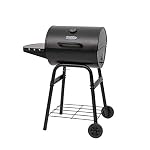 Char-Griller® King-Griller Gambler Charcoal Grill and Smoker with Damper Smoke Control, Cast Iron Grates, and Side Shelf, 315 Cooking Square Inches in Black, Model E1416 - Image 4