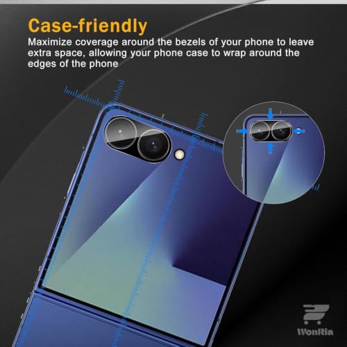 Image of WonRia Pack 1- Back Camera Lens Protector Compatible with Samsung Galaxy Z Flip 8 5G Camera Glass Protector Guard [3D Premium] - Black