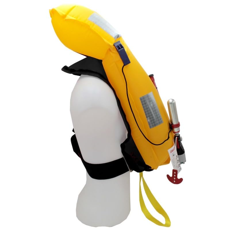Gilet de Sauvetage Gonflable Automatique 170 N Essential avec Harnais – Sécurité Marine ISO 12402-3 – Sifflet & D-Ring – Flottabilité Fiable – Confort & Visibilité