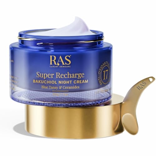 Ras Luxury Oils Super Recharge Night Cream with Bakuchiol (Natural Retinol) & Peptides| Anti-aging Formula | Hydrates & Strenghten Skin Barrier | Reduces Fine Lines & Wrinkles | Luxury Skincare