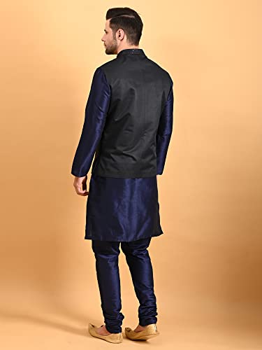Image of Uri and MacKenzie Men's Silk Blend Kurta Pajama with Designer Ethnic Nehru Jacket /Modi Jacket