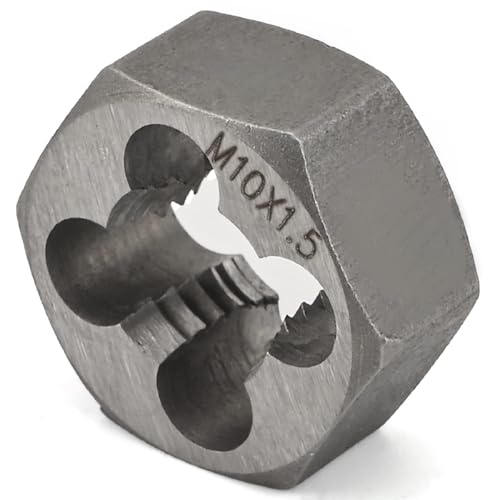 Utoolmart Hex Rethreading Die, M10 x 1.5 Pitch, Carbon Steel Thread Die, Hex Rethreading Die Machine Thread Die, Hexagon Taper Pipe Die