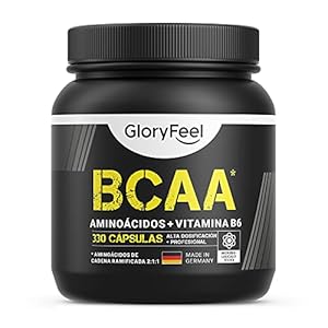 Premium BCAA 9.910mg – METABOLISMO ENERGÉTICO Y PROTEICO – 330 Cápsulas de Aminoácidos esenciales Leucina, Valina y Isoleucina + Vitamina B6 – Probado en laboratorios y sin aditivos