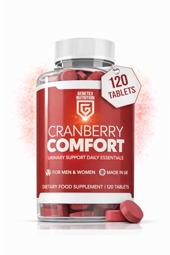Cranberry Comfort Urinary Support Supplement – UTI & Bladder Support, Natural Urinary Tract Health Supplement for Women & Men – 120 Tablets – Made in The UK, Vegan Friendly