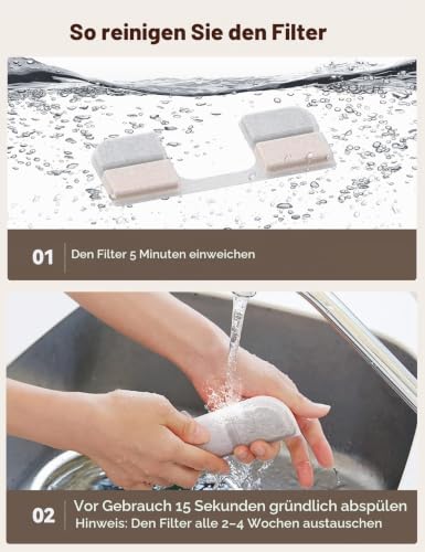 6 Pack Filter für Katzentrinkbrunnen & 6 Pack Schwämme Filterersatz – Ansicht 5