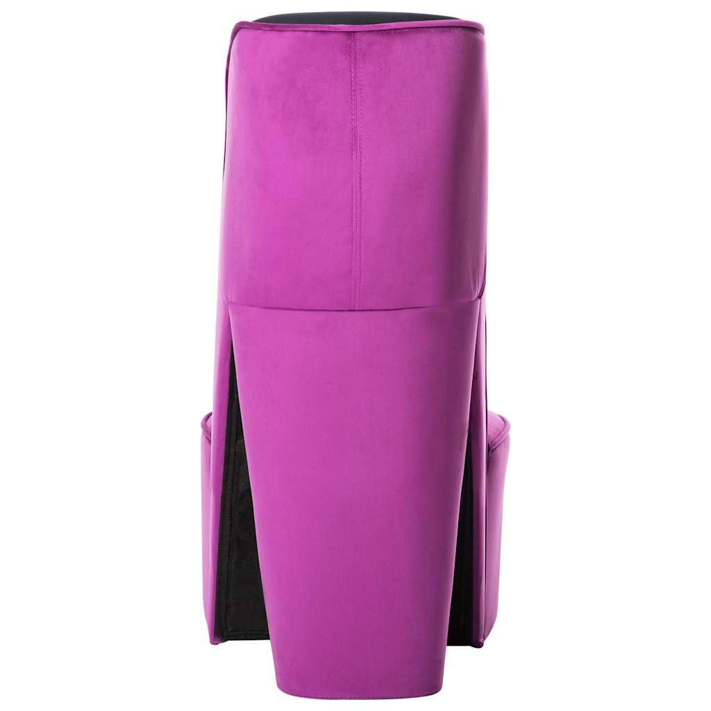 Chaise Talon Haut Violet et Noir - Fauteuil de Salon Original en Forme de Chaussure, Siège en Velours Design pour Chambre, Entrée et Soirée à Thème - Dimensions 43 x 82,5 x 85,5 cm