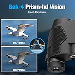 Binoculars 12x25 for Adults and Kids Low Light Vision Binoculars Compact Binocular Large Eyepiece Waterproof Binocular Wide Field of View for Bird Watching,Hiking,Hunting,Concert with Carrying Bag - Image 3