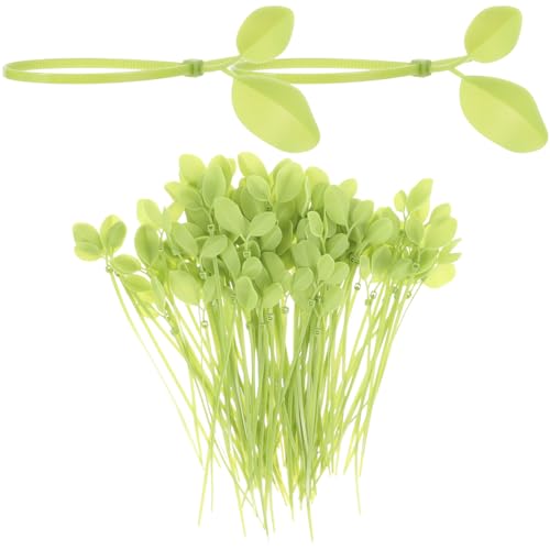 Clips câbles en nylon forme feuille vert x100 support plastique