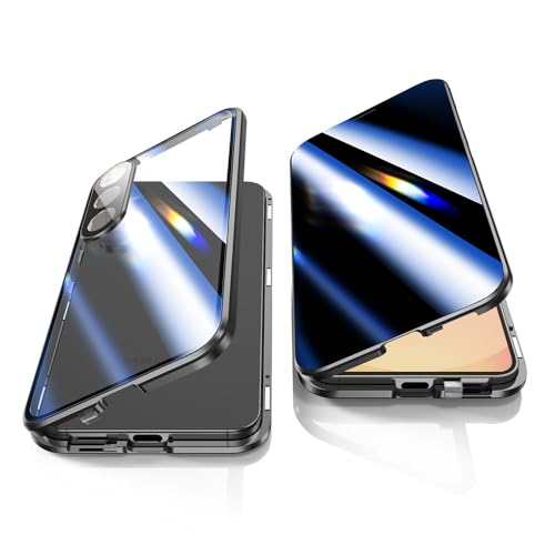 Coque magnétique Samsung S25 Plus avec protection en verre trempé et finitions noires