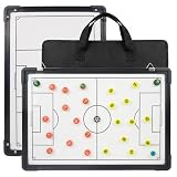 RoseFlower Magneten Taktiktafel Fußball Trainermappe, Professional Taktikboard Fussball für Trainer, Taktikmappe Soccer Football Coaching Board fußball zubehör mit Magnete, Stifte, Radiergummi