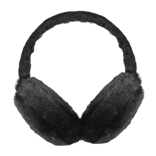 FRCOLOR Warm Plush Earmuffs for Women Stylish Ear Covers for Cold Weather Fluffy Ear Warmers Durable Outdoor Accessories for Winter Fashion Black