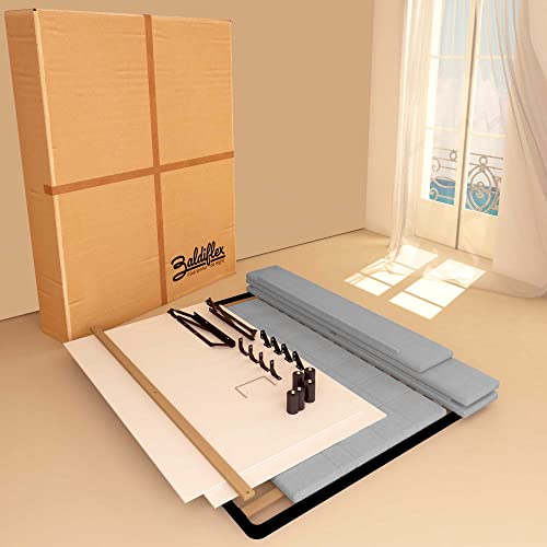 Baldiflex Einzelbett mit Stauraum, Modell Dublino, aus Kunstleder, Lattenrost, für Einzelbetten 140 x 190 cm, elegantes Kopfteil in Hellgrau – Bild 7