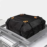 ⭐️ 【Alta calidad, impermeable y rentable】 La caja de techo para automóvil está hecha de un material resistente y resistente al agua 420D, que puede proteger eficazmente su equipaje de arañazos, así como del sol y la lluvia. Las barras de techo son una buena alternativa a las costosas cajas de techo.