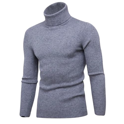 Men's Casual Turtleneck Sweater Solid Color Knitted Slim Fit Pullover Long Sleeve Warm Basic Thermal2