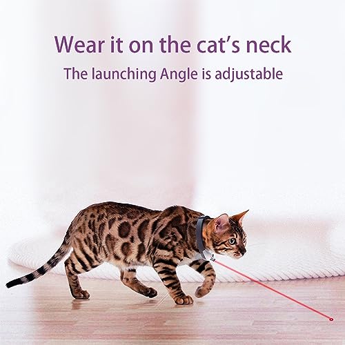 Elektrisches Intelligentes Halsband für Kätzchen, Tragbares Interaktives Katzenspielzeug, Amüsantes Automatische Katzenhalsbandspielzeug mit LED-Leuchten, Haustiere Katzen Übungsspielzeug (Schwarz)