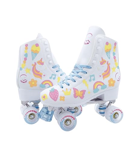C SEVEN C7skates Colorable Roller Skates – Customizable Color Me Quad Skates with Erasable Markers – Fun DIY Design for Kids & Adults (Color Me, Women's 6 / Youth 5 / Men's 5) - image 2