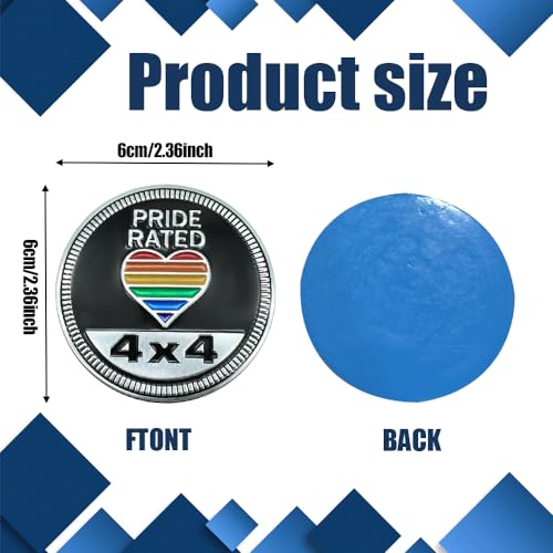 Image of Pirate Badge Rated Car Emblem, 4 x 4 3D Metal Car Badge Decals Stickers Round Emblem Decals, Universal Exterior Decorations Accessories Emblems Badge for Jeep Wrangler Vehicles Truck SUV RV