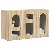 【Caractéristiques distinctes】Avec un design élégant, ce buffet a une surface en bois d'ingénierie qui résiste aux coups tout en étant chic. Des étagères généreuses permettent de garder tout bien rangé sans s'affaisser. Sa surface est aussi facile à nettoyer: il suffit de passer un chiffon humide. Ce meuble est pratique, que ce soit pour la salle à manger ou le salon.