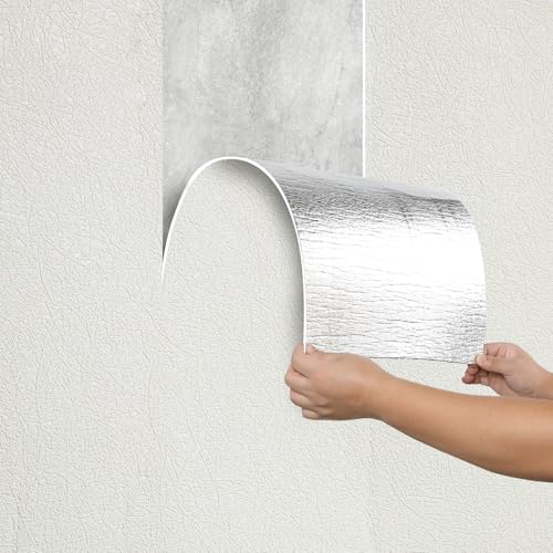 Camiraft Peel and Stick Wall Panels Self-Adhesive Warm White Textured Wallpaper Waterproof Insulating Wall Paper 2.3mm Thick Contact Paper for Kitchen,Living Room,Bedroom,Ceilings,Cabinets,50x280CM