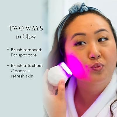 reVive Light Therapy Sonique Mini Acne Cleanser, Battery-Operated Sonic Face Cleanser Brush with Blue & Red Light Therapy, Medical-Grade Acne Device for Face & Body, Water-Resistant