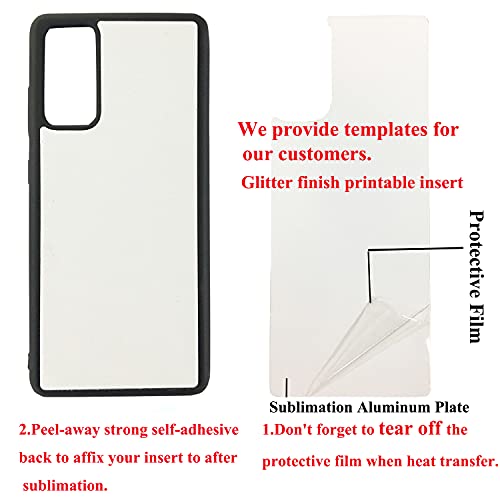 5Pcs Compatible With Samsung Galaxy S20 Fe 5G Case (2020) Sublimation Blanks Phone Case, 2 In 1 2D Soft Rubber Tpu Blank Diy Customize Phone Case Cover Heat Press Glitter Finish #TOP1
